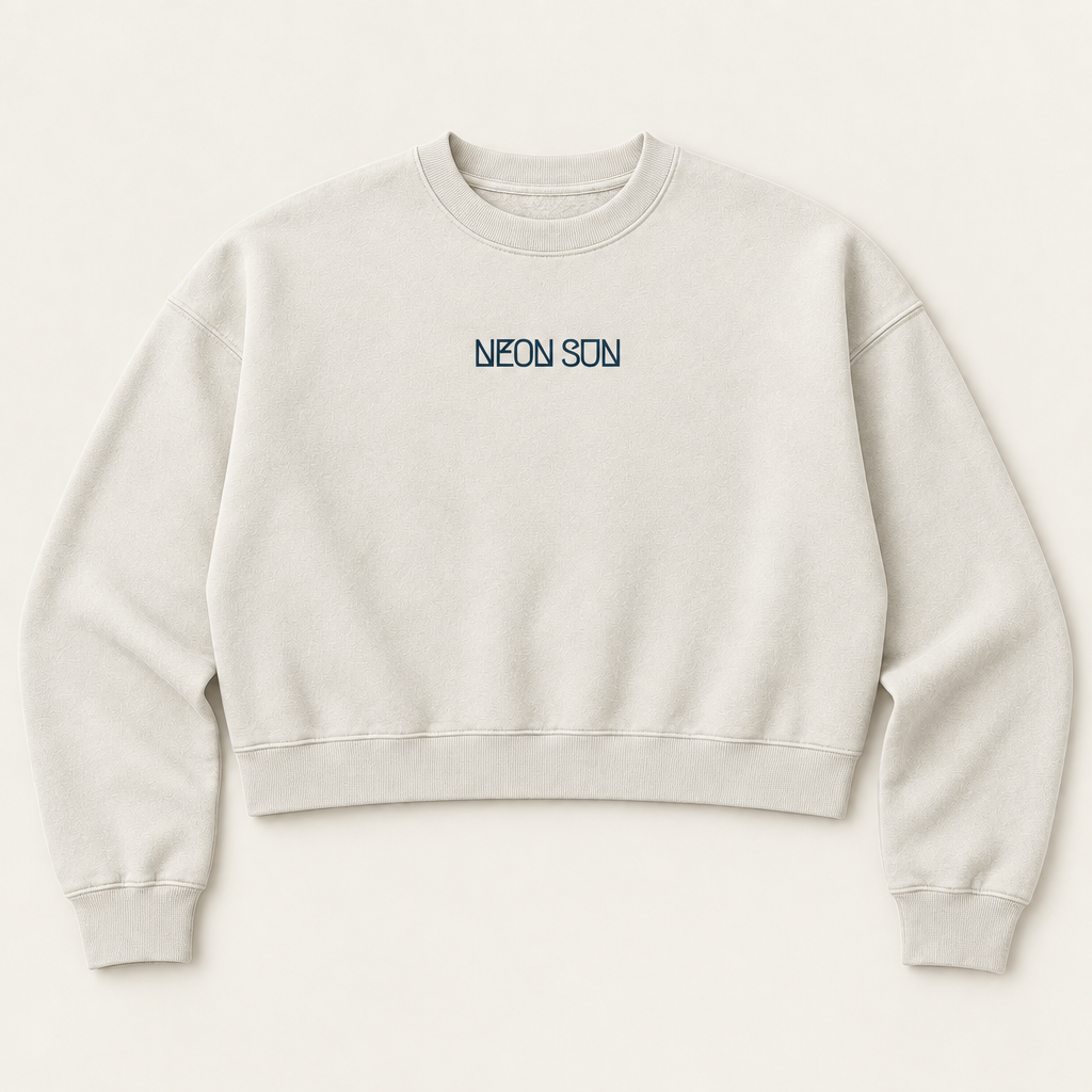 Bone NEON SUN Club Crop Crew flat lay